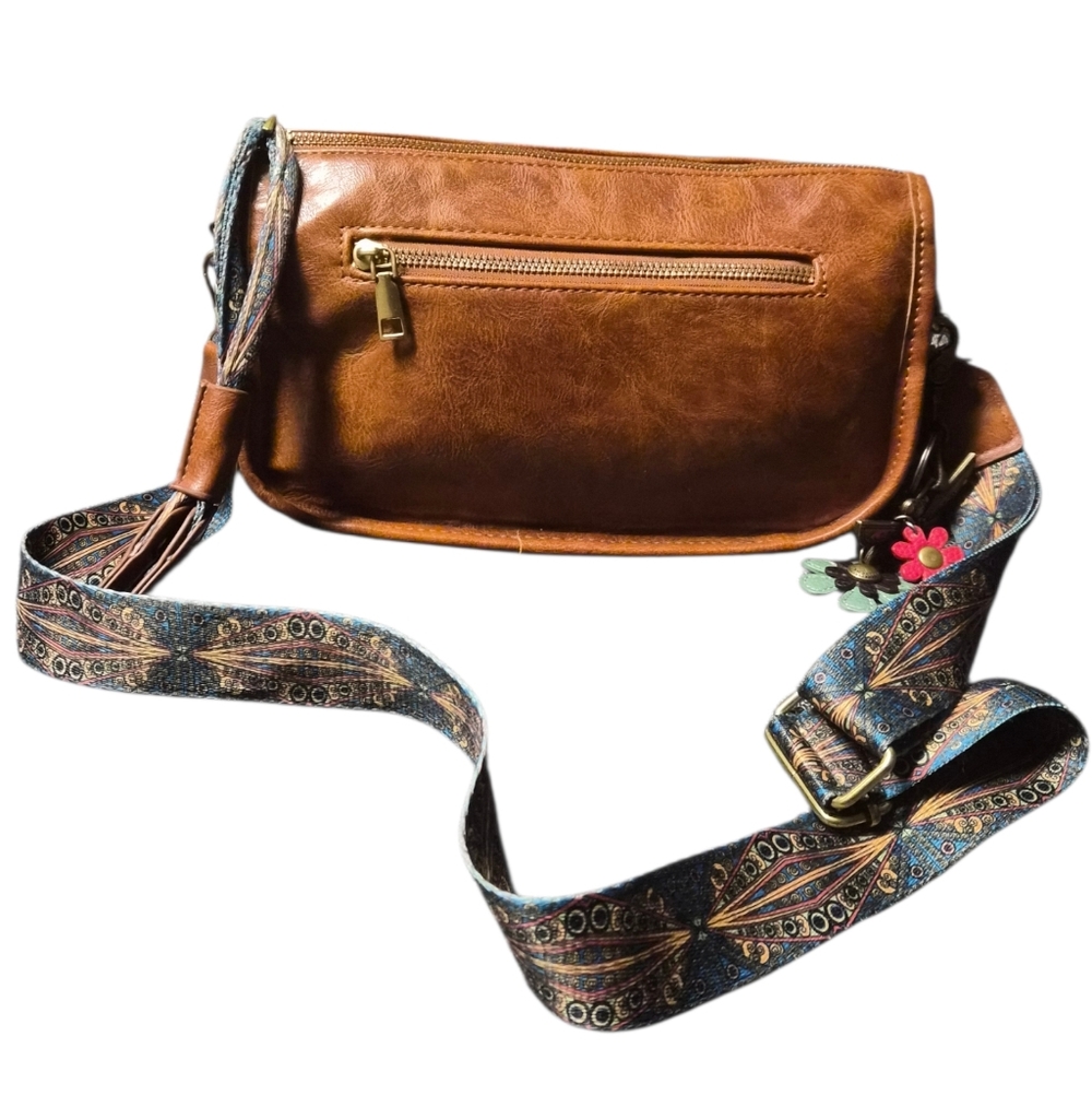 Chala Faux Leather Crossbody Bag with Charms